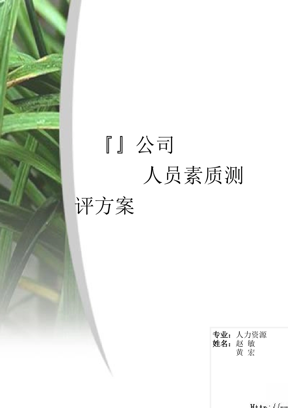 人力资源-NESO集团人员素质测评方案_第1页