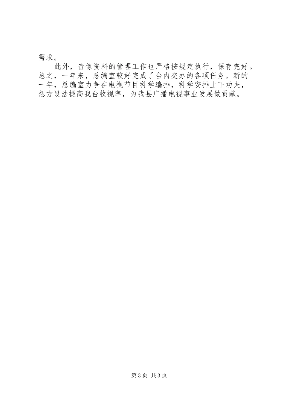 电视台总编的办公室工作总结_第3页
