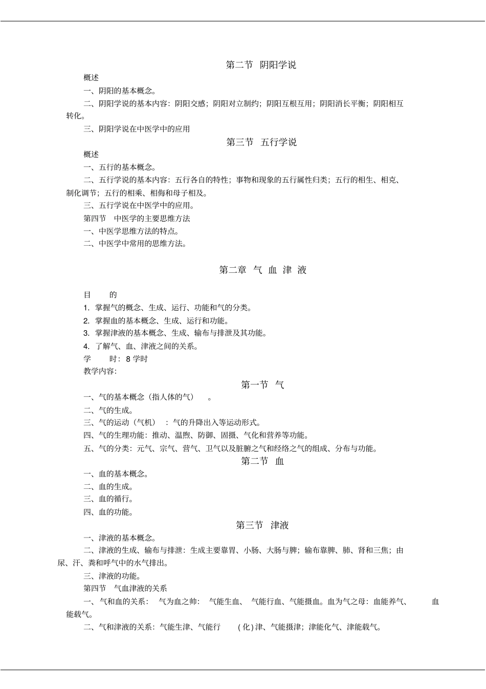 中医基础理论教学大纲_第2页