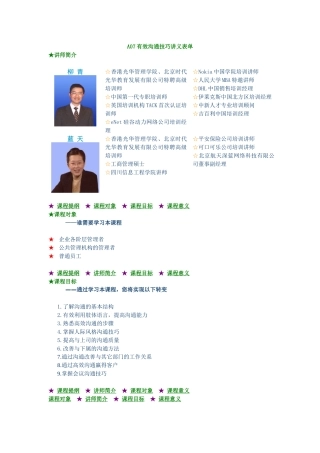 人力资源-A有效沟通技巧讲解表