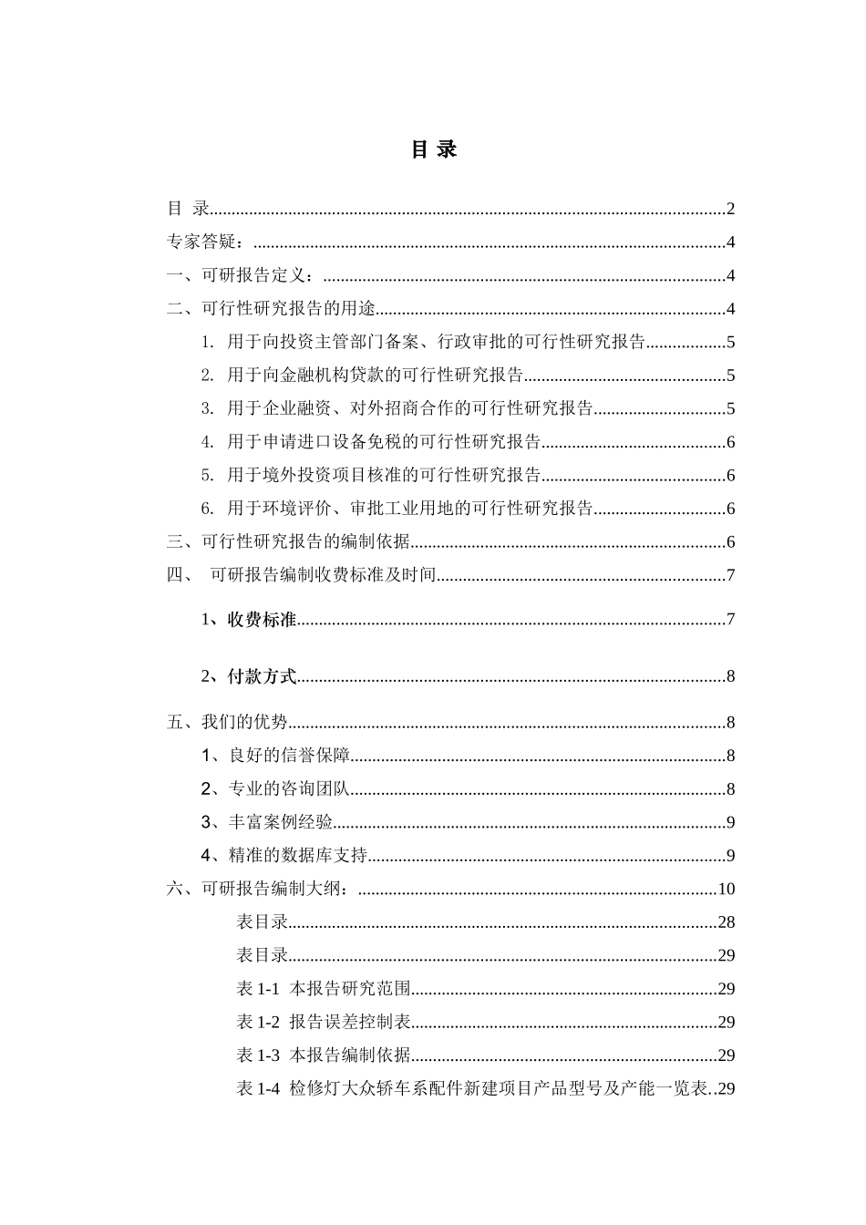 检修灯大众轿车系配件项目可行性研究报告_第2页