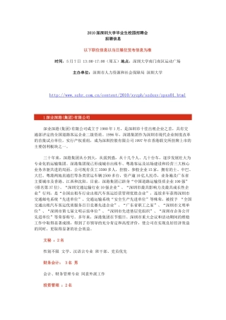 人力资源-XXXX届深圳大学毕业生校园招聘会