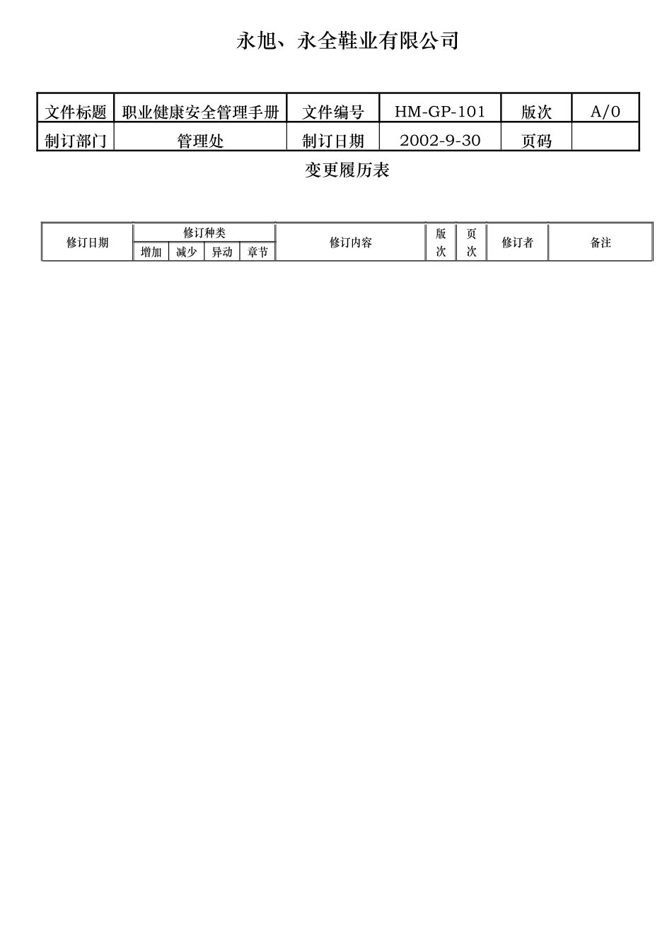 永旭永全鞋业有限公司职业健康安全管理手册_第3页