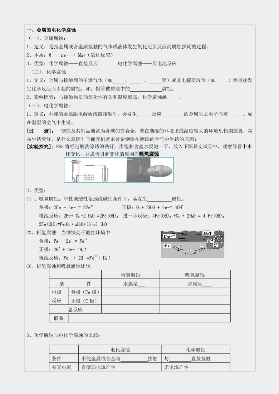 人教高二化学选修4化学反应原理-金属的电化学腐蚀与防护集体备课_第2页