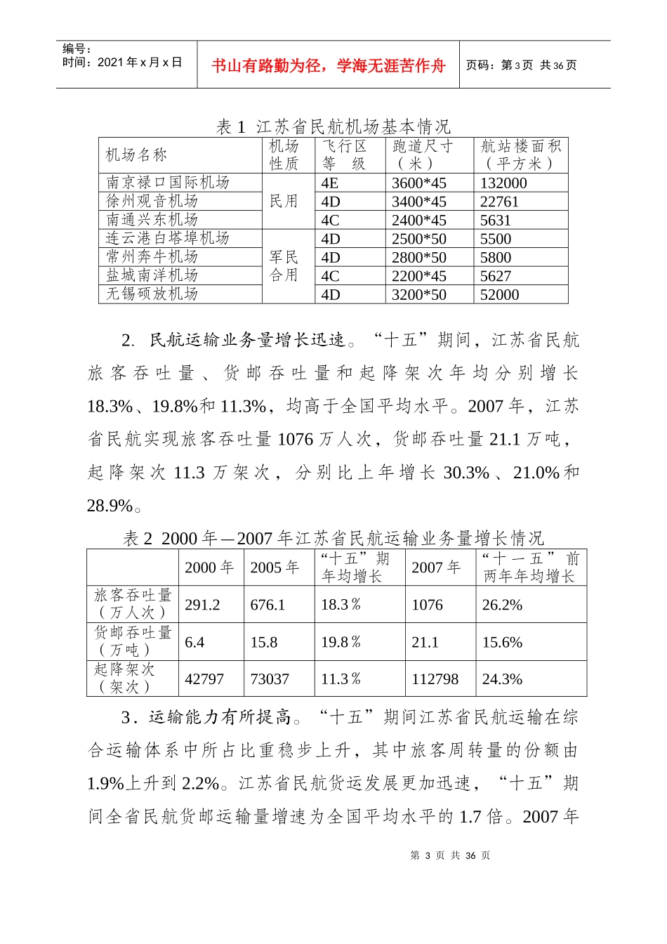 江苏省民航十一五至2020年发展规划_第3页