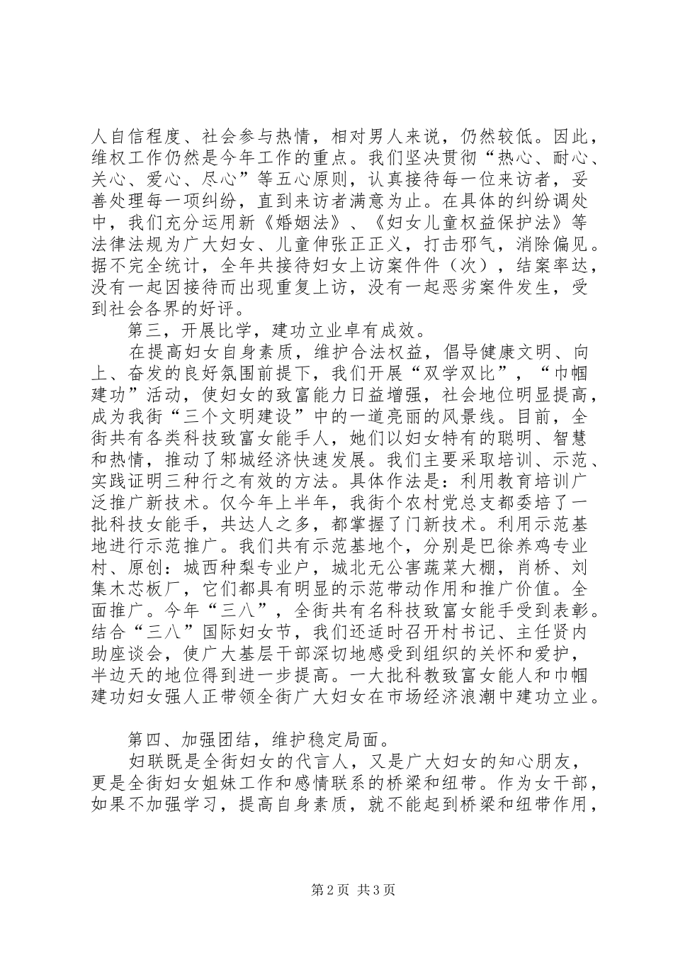 街道妇联的年度工作总结范文_第2页