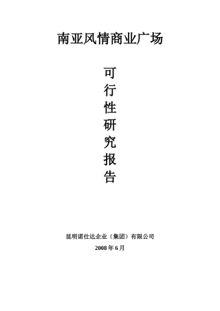 云南昆明南亚风情商业广场可行性研究