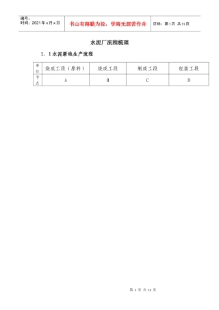 水泥厂流程梳理