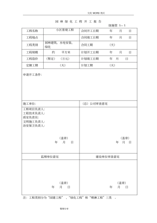 园林绿化施工资料表格[全套]