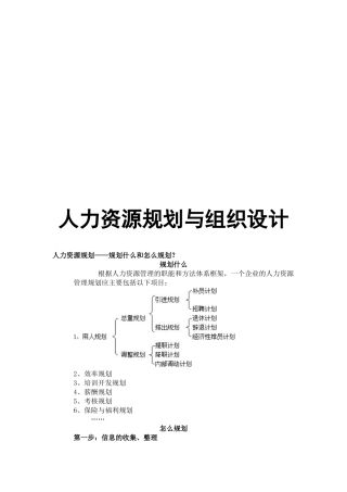 人力资源规划与组织设计论述