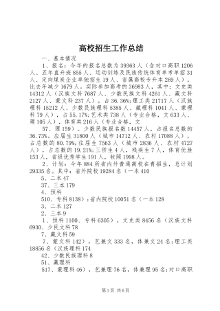高校招生工作总结