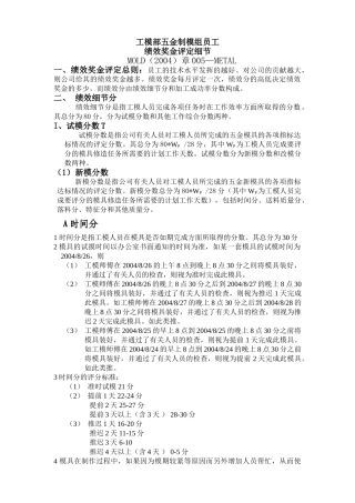 员工绩效奖金评定