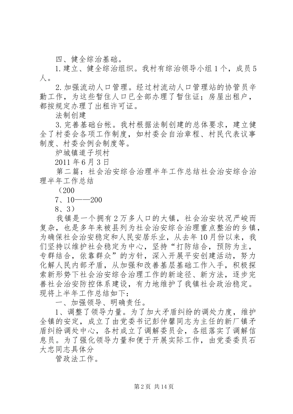 社会治安半年总结_第2页