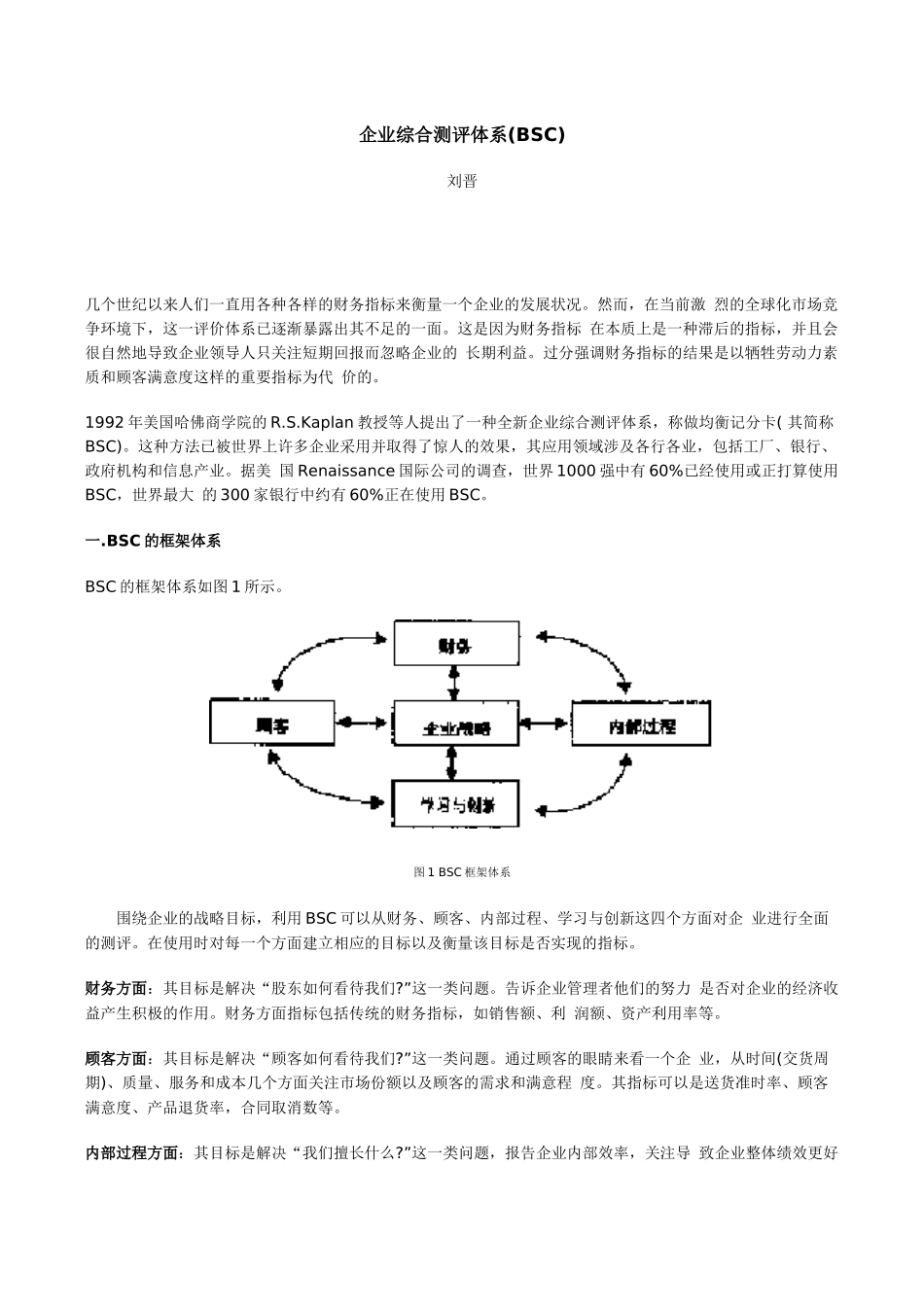 人力资源-BSC企业综合测评体系_第1页