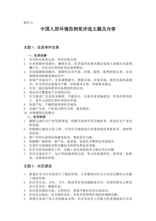 中国人居环境范例奖评选主题及内容