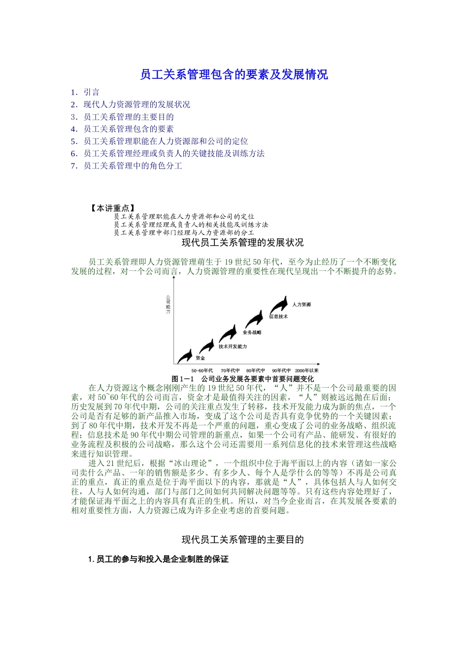 员工关系管理包含的要素及发展情况_第1页