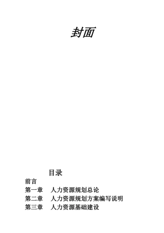 人力资源规划方案文本设计