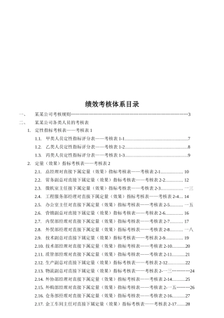 人力资源-(实例)某制造业公司年绩效考核全套考核指标