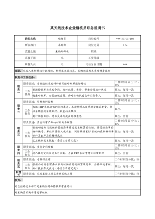 天线技术企业稽核员职务说明书