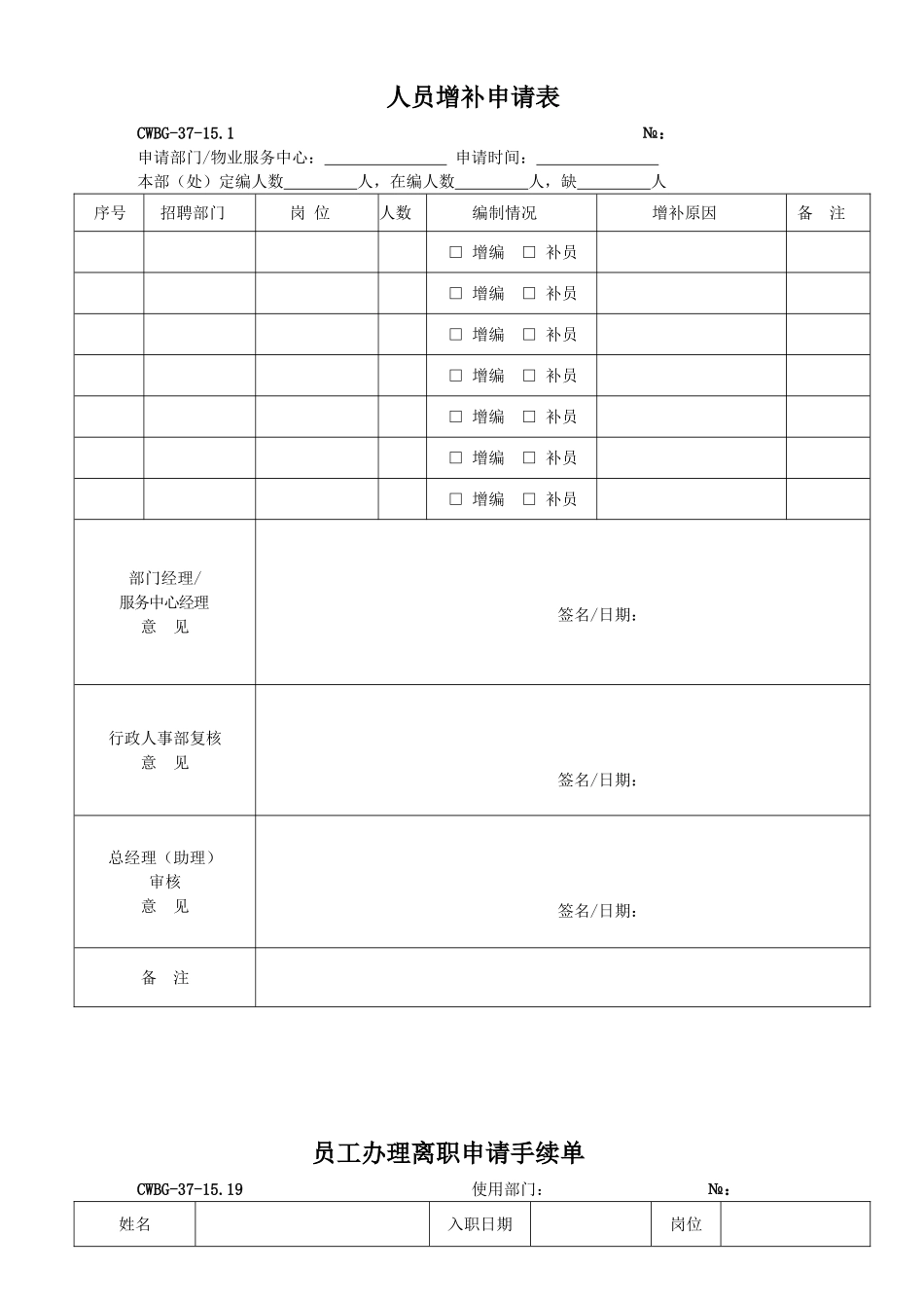 人力资源-HR常用表格范本大全_第1页