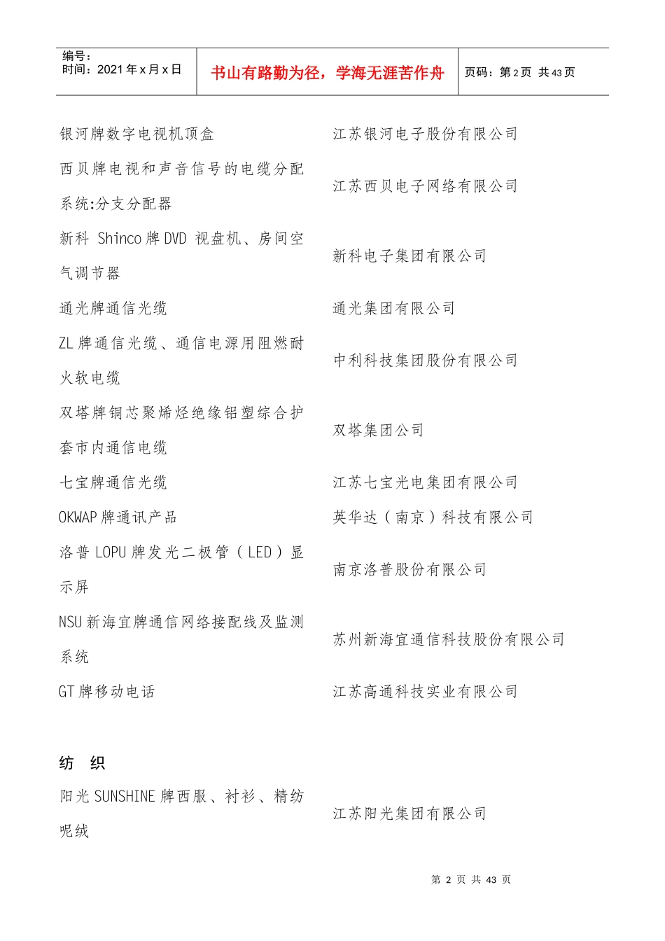 江苏年度名牌产品公示名单_第2页