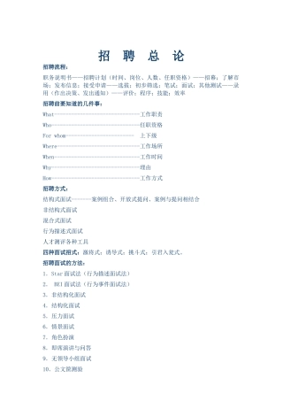人力资源-HR招聘教材——招聘总论