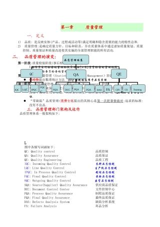 品管管理基础知识培训范本