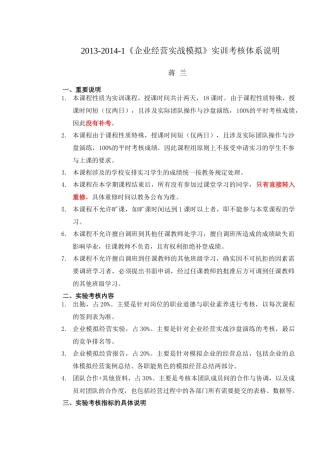 人力资源-XXXX-XXXX-1《企业经营实战模拟》实训考核体系说明-模