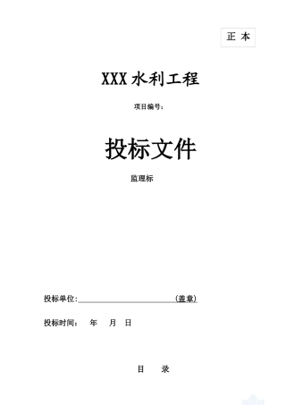 水利投标文件
