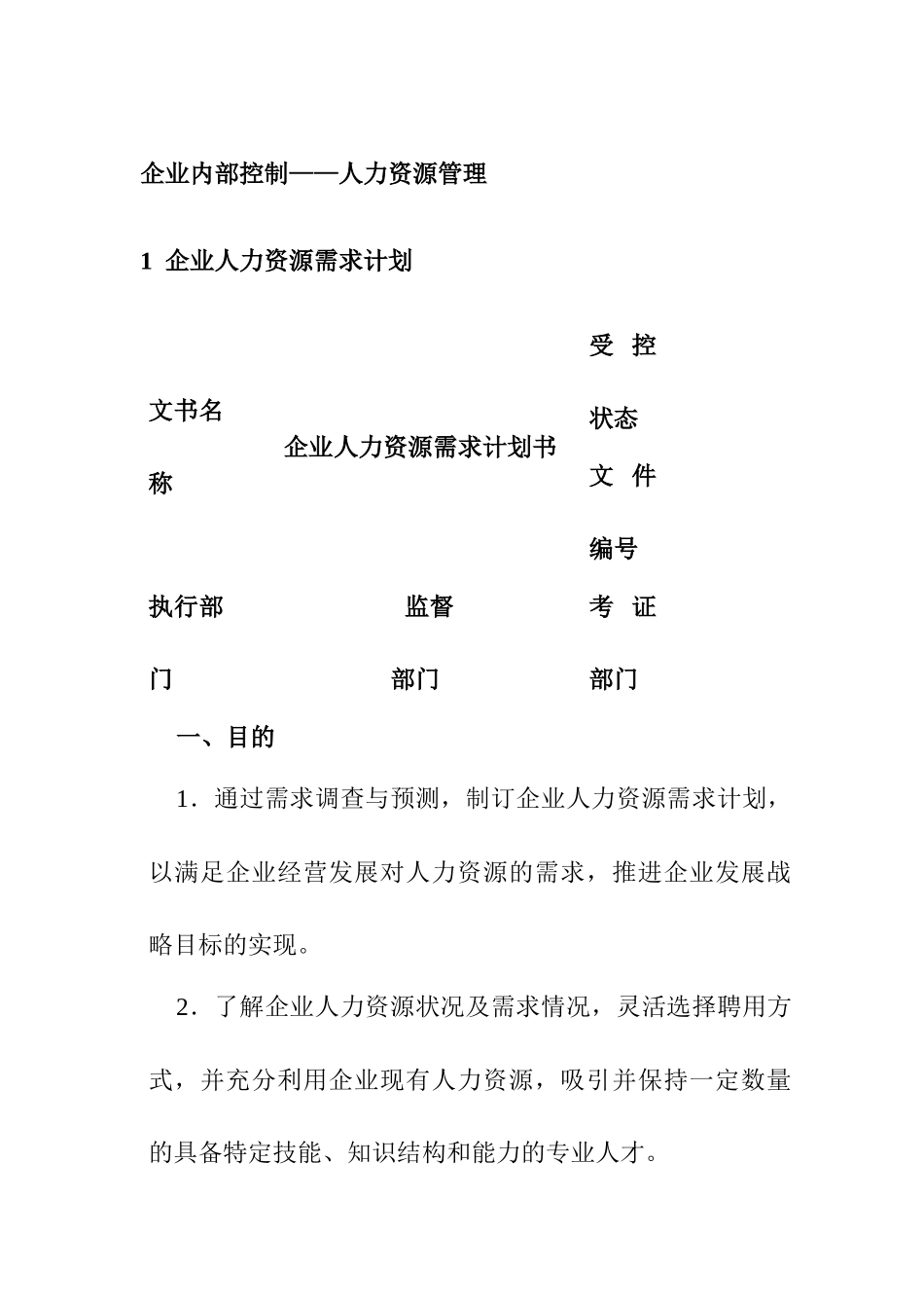 人力资源招聘计划的实施_第1页