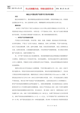 案例五绿远公司固定资产投资可行性评价案例doc-绿远公司
