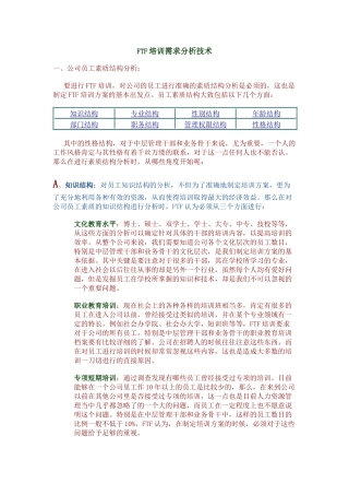 人力资源-FTF培训需求分析技术