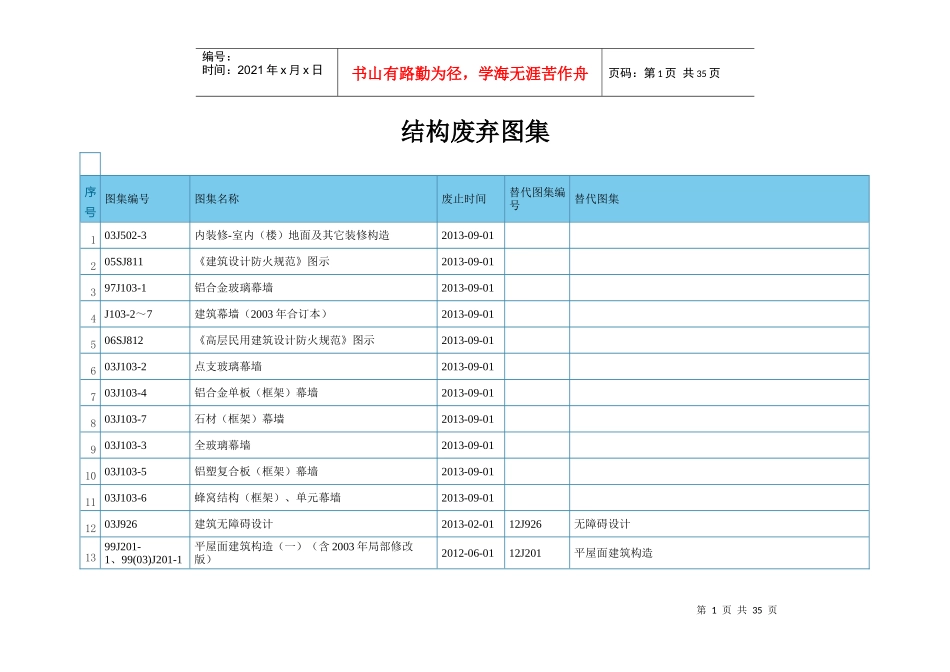 止XXXX01建筑与结构废弃并替代图集_第1页