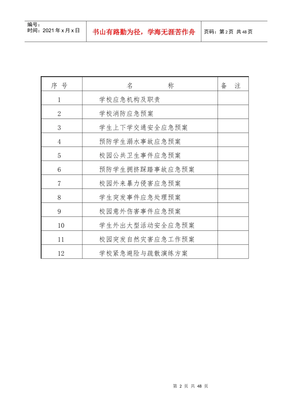 榆中县萃英学校安全应急预案汇编_第2页