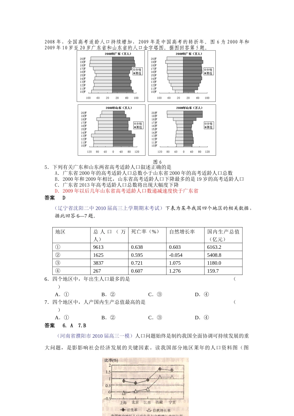 人口与环境高考试题7_第2页