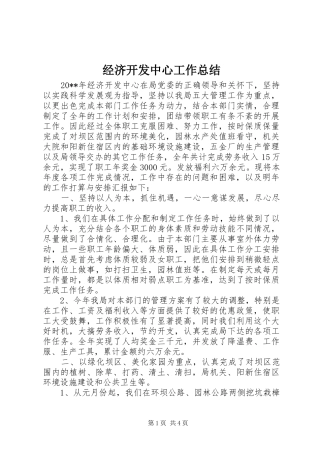 经济开发中心工作总结