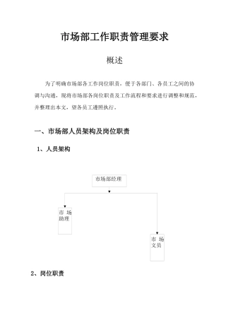 市场部岗位职责及管理要求(1)