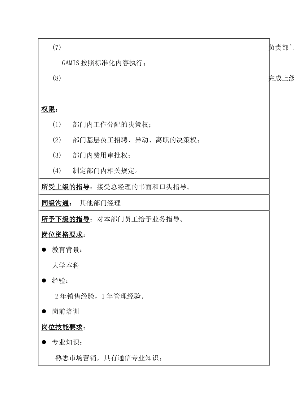 增值电信事业部岗位说明书01_第3页