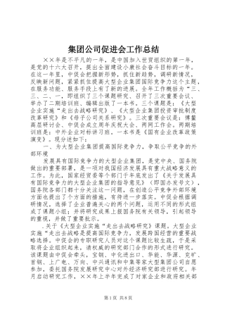 集团公司促进会工作总结