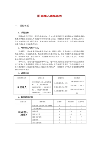 人力资源-HR经理人课程说明