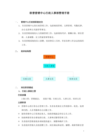 欧普营销中心行政部管理手册