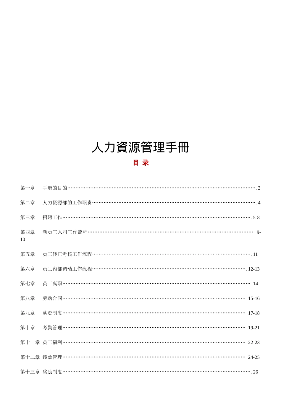 人力資源管理手冊_第1页