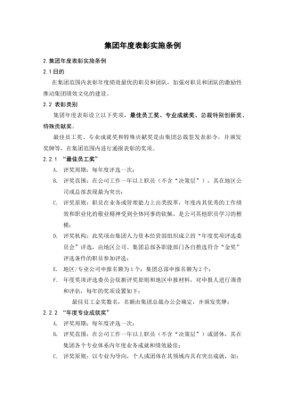 人力资源-HR508集团年度表彰实施条例