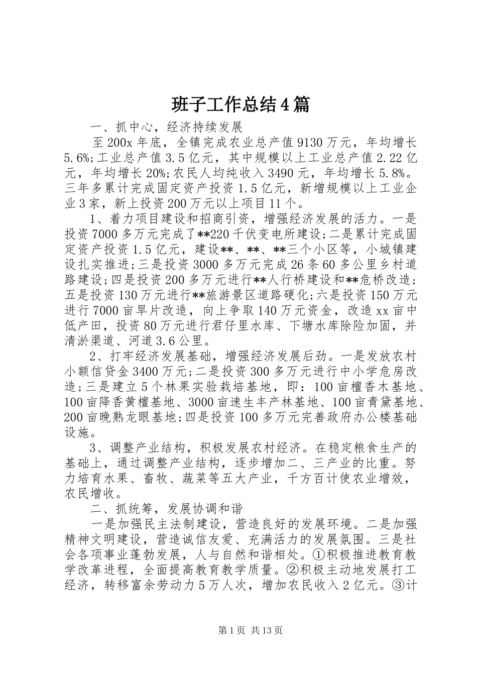 班子工作总结4篇_第1页