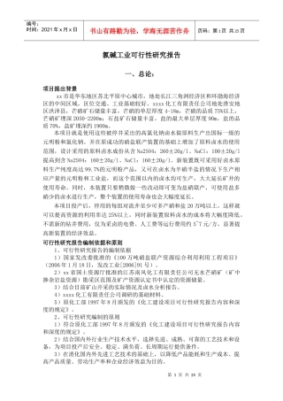 氯碱工业-可行性研究报告-骆超
