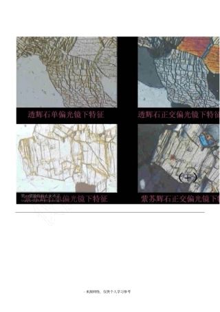 常见岩石矿物镜下特征