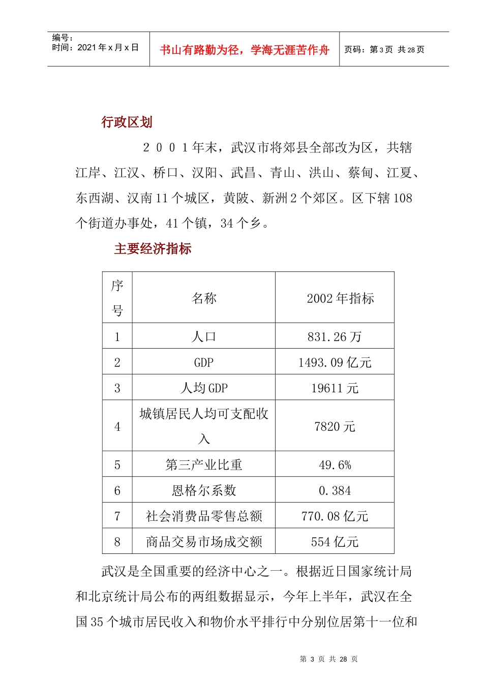 武汉某项目前期市场调查报告_第3页