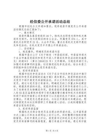 经信委公开承诺活动总结