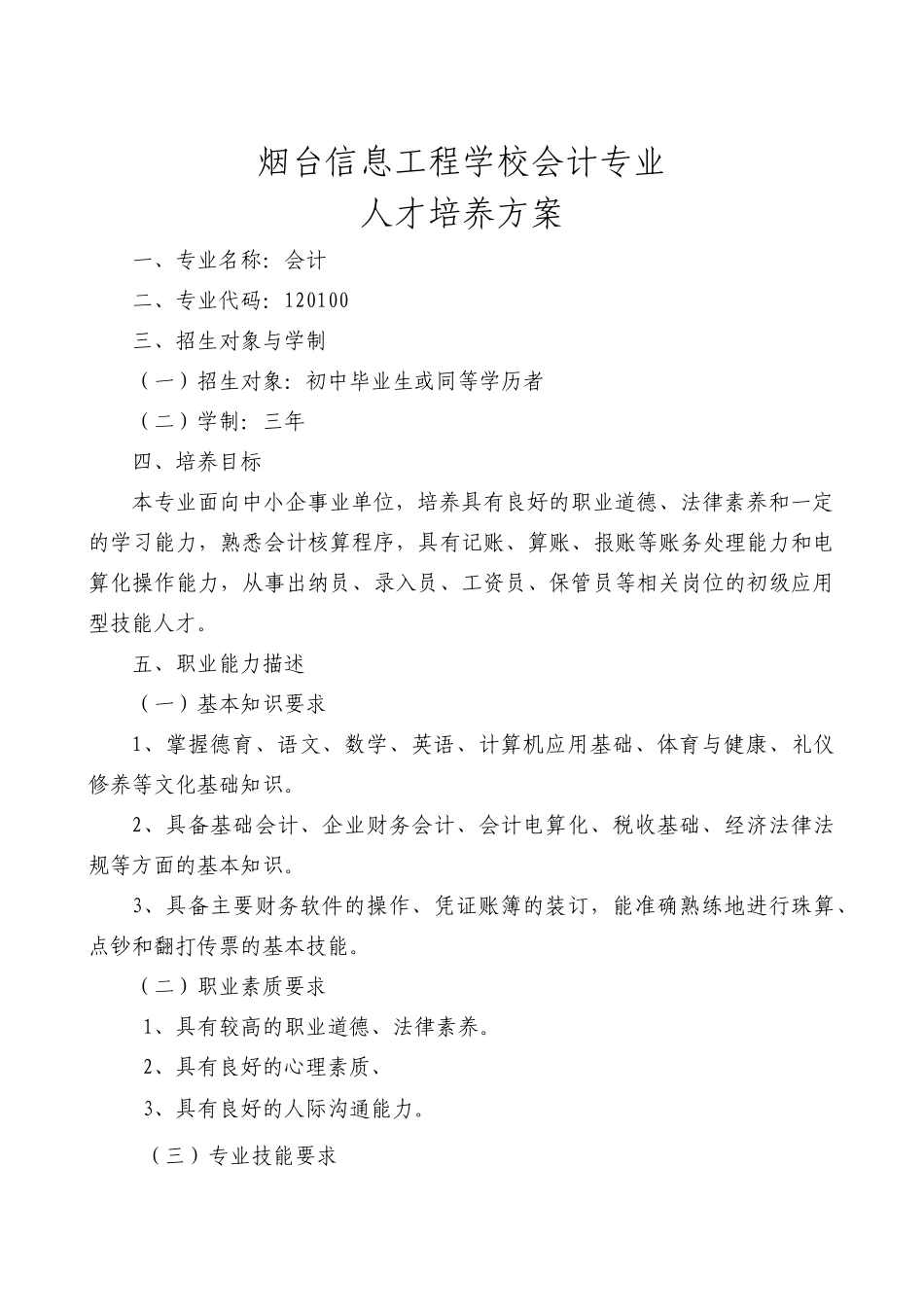 人力资源-XXXX115人才培养方案新_第1页