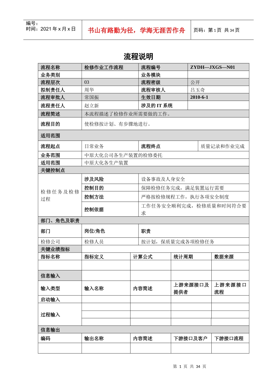 检修公司作业管理流程_第1页